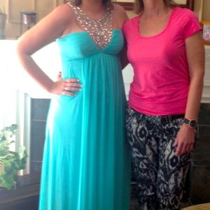 Formal gown with sequined bodice